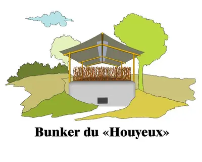 a drawing of a gazebo in a park at Le Bunker du Houyeux in Herve