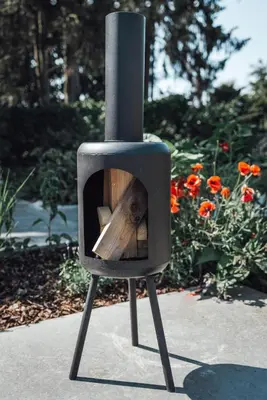 a small wood stove with a bird inside of it at Loft 88 in Eupen