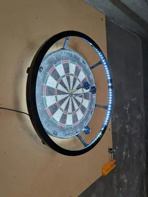 a dart board in the middle of a wall at Aan de bosrand in Oudsbergen