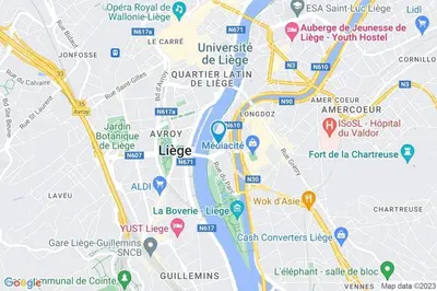 a map of london with locations on it at La Bohème in Liège