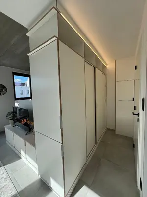 a large white closet in a room at PentHouse 5.01 in Liège
