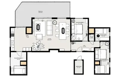 a floor plan of a house at Skylodgenk in Genk