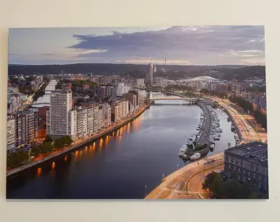 an aerial view of a river in a city at Sweet Home in Liège