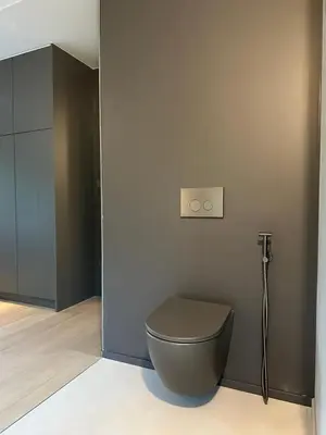 a bathroom with a toilet in a room at Huis Vanellus in Hasselt