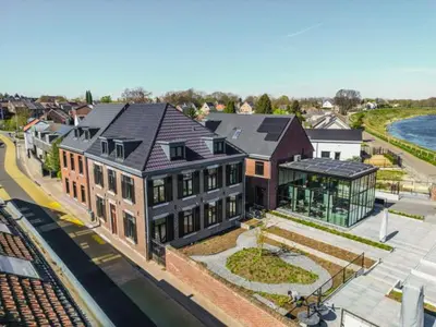 an aerial view of a large building with at Boutique Hotel Annamaes, Maastricht-Hoge Kempen in Lanaken