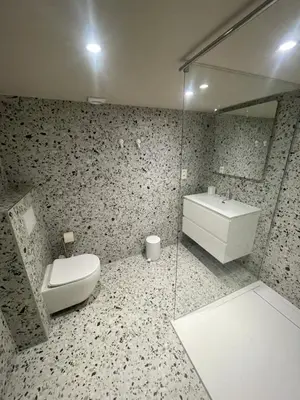 a bathroom with a toilet and a sink at Ô Gadot in Chaudfontaine