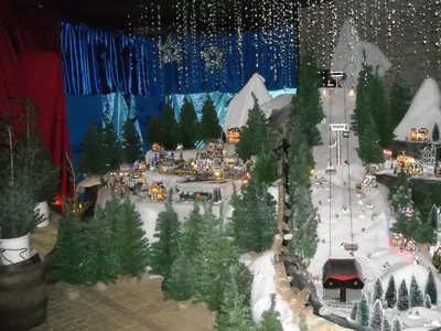 a model of a christmas display of a resort at Hotel De Watermolen in Bocholt