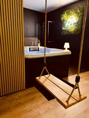 a swing in a bathroom with a tub at Luxury Loft Home Sweet House in Oupeye