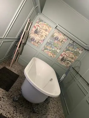 a bathroom with a toilet and a sink at Chez Léopold in Verviers