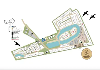 a conceptual site plan for a resort at Camping Papillon Kinrooi - 86 in Kinrooi