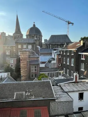 a view of a city with buildings at L'appartement Casquette in Liège