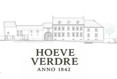 a black and white drawing of a house at Hoeve Verdre - De Knechtenwoning in Heers