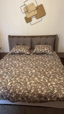 a bed with two pillows on top of it at Bayards 41 in Liège
