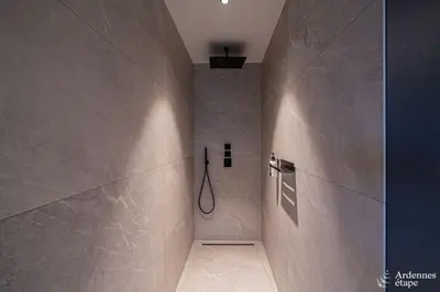a bathroom with a shower in a wall at Loft La Suite et sa Suite in Thimister
