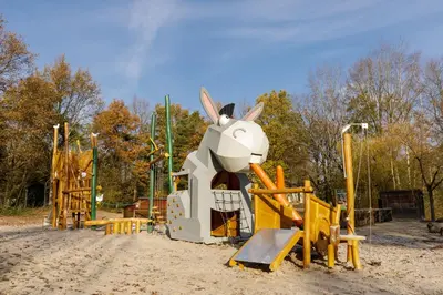 a playground with a statue of a donkey on it at Center Parcs Apartments Erperheide in Peer