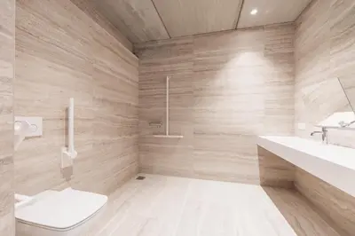 a bathroom with a toilet and a sink at Coliving - Bord de Meuse - L'instant in Oupeye