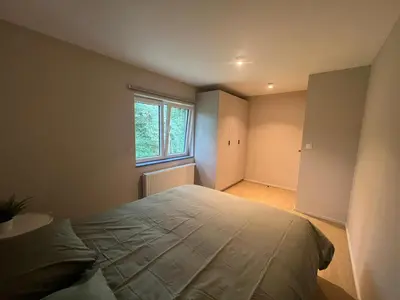 a bedroom with a large bed and a window at Maison Léon in Bilstain
