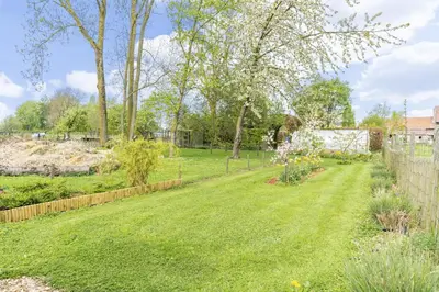 a yard with a fence and a garden at Maas&Mechelen B&B Massage & Wellness in Maasmechelen