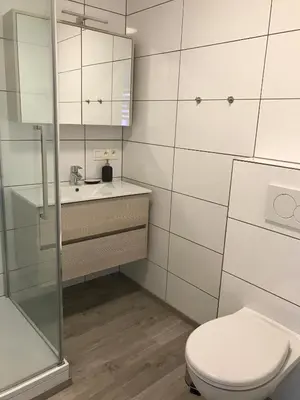 a bathroom with a toilet and a sink at Xperience-Today Eupen in Eupen