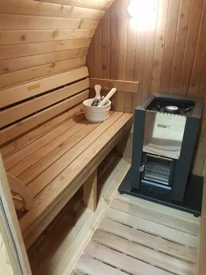 a inside of a sauna with a cash register at Bed and breakfast Mooi Achel in Achel
