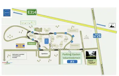 a map of the parking lot at the parking museum at Ceder 9 Hengelhoef in Houthalen-Helchteren