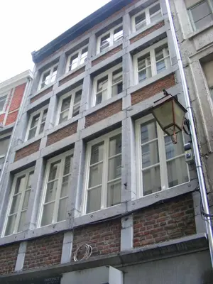 a building with windows and a street light at Amosa Liège City Centre Apart Gerardrie 23 in Liège