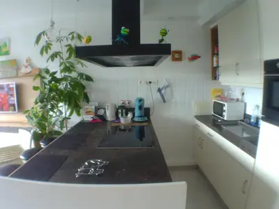 a kitchen with a sink and a counter top at Liège centre 13 Quai Godefroid Kurth POUR 2 PERS à 25 min gare Guillemins in Liège