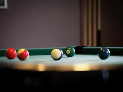 a group of billiard balls on a pool table at Peer Villa with Garden in Peer