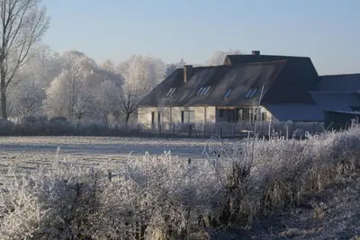 an old house in the middle of a field at B&B De Metstermolen in Sint-Truiden