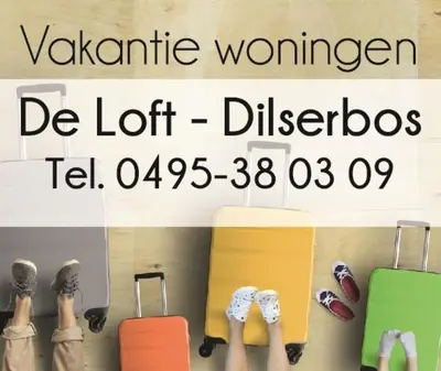 a poster for a store with luggage and shoes at Vakantie woning De Loft in Dilsen-Stokkem