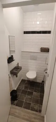 a bathroom with a toilet and a sink at De Konik in Uikhoven