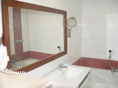 a bathroom with a sink and a mirror at Liège centre 6 rue montagne sainte Walburge, 4000 Liège, pour 2 pers à 3 minutes de la gare st Lambert in Liège