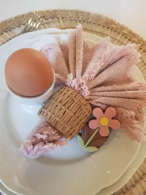 a plate with an egg and a cup of coffee at B&B Le Jardin in Pelt