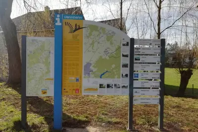 a sign in a park with a map at ländlich & gemütlich in Raeren mit 2 Schlafzimmern in Raeren