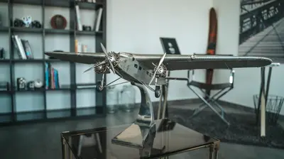 a small plane sitting on top of a table at Les Croisettes 88, design loft XXL with amazing vue for peaceful stay in Trooz