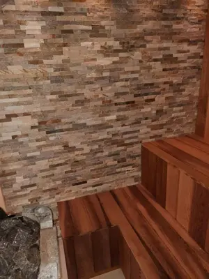 a corner of a room with a brick wall at Holiday Home Mooi-Gemmenich in Plombières