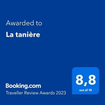 a blue calculator with the text awarded to la térader at La tanière in Chaudfontaine