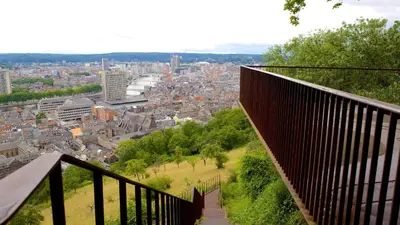 a view of a city from the top of a building at Penthouse Hors-Château in Liège