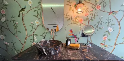 a bathroom with a sink and a mirror at Red cross street in Lommel